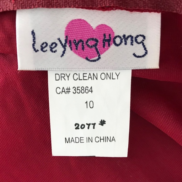 Long Sleeve Dress Girls Size 10 With Rose Bow Tie Back Red Silver Starry Night - Picture 10 of 14